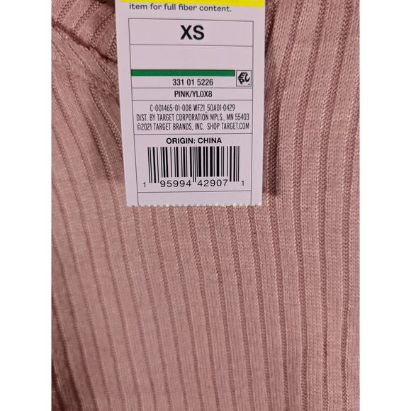 Oversized VNeck Ribbed Sweater Wild Fable Mauve XS Pink Relaxed Asymmetrical Hem - Picture 8 of 13